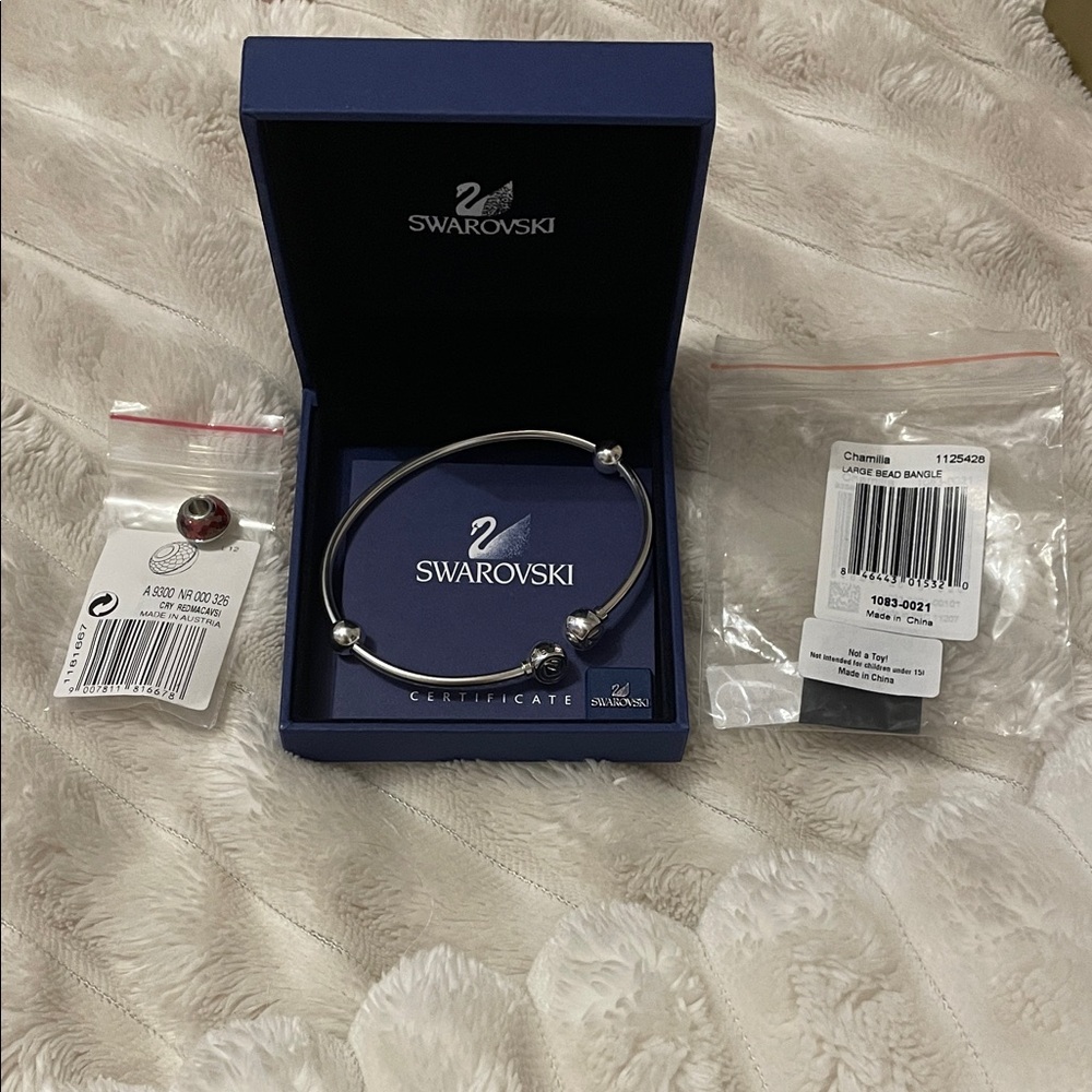 Swarovski Silver Bracelet with Metallic Beads